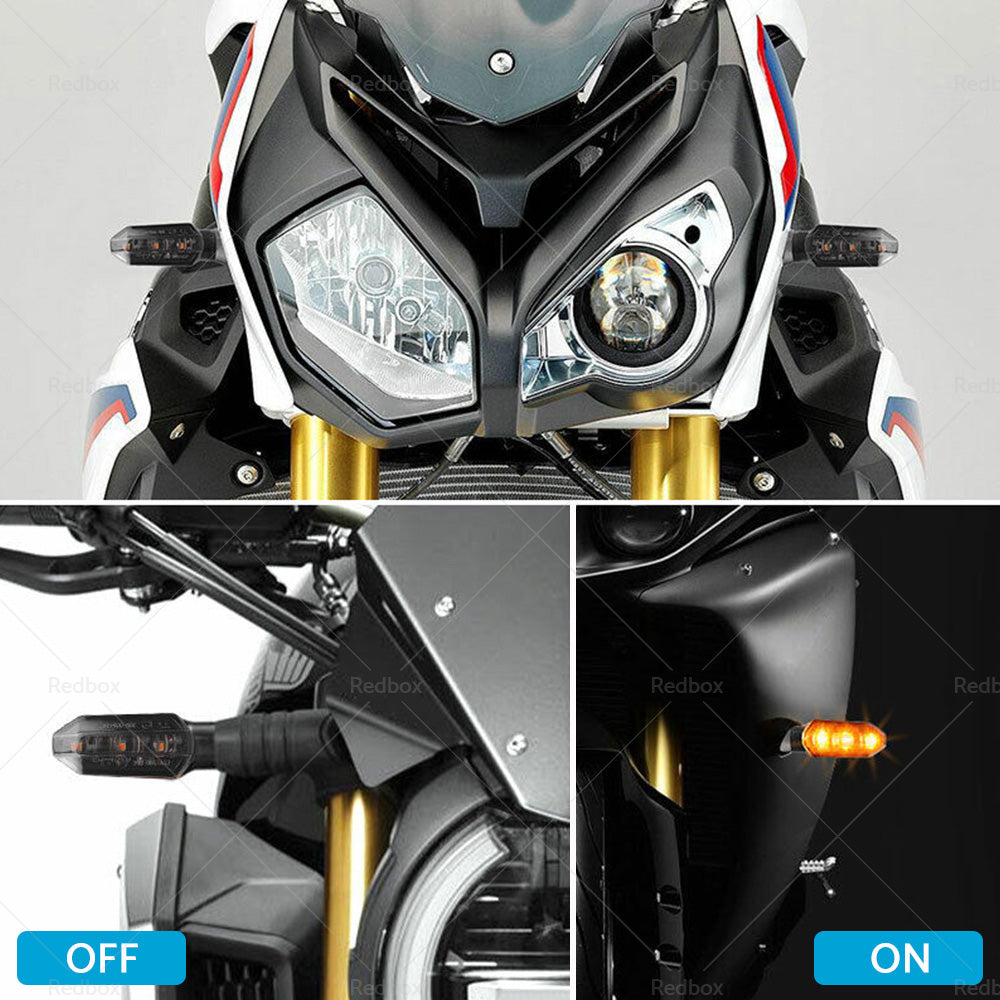 4x Motorcycle LED Turn Signal Indicators Suitable For Bikes – Amber, Universal Fitment-1