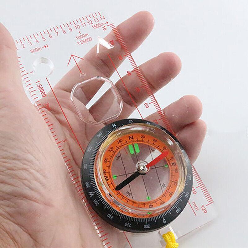 Orienteering Baseplate Compass for Hiking Camping Navigation Map Tool