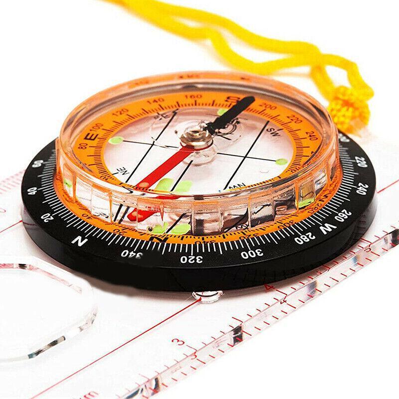 Orienteering Baseplate Compass for Hiking Camping Navigation Map Tool
