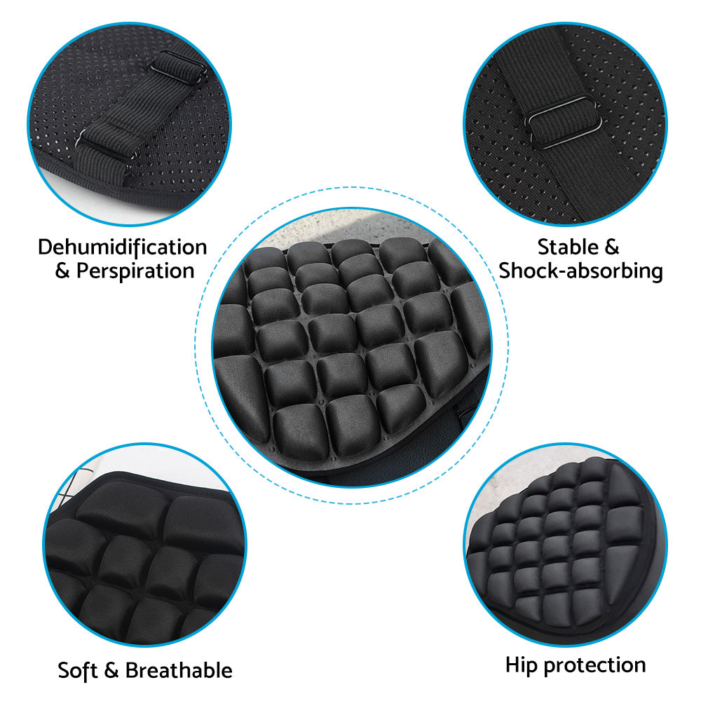 3D Motorcycle Comfort Gel Seat Cushion Universal Air Motorbike Pillow Pad Cover-1