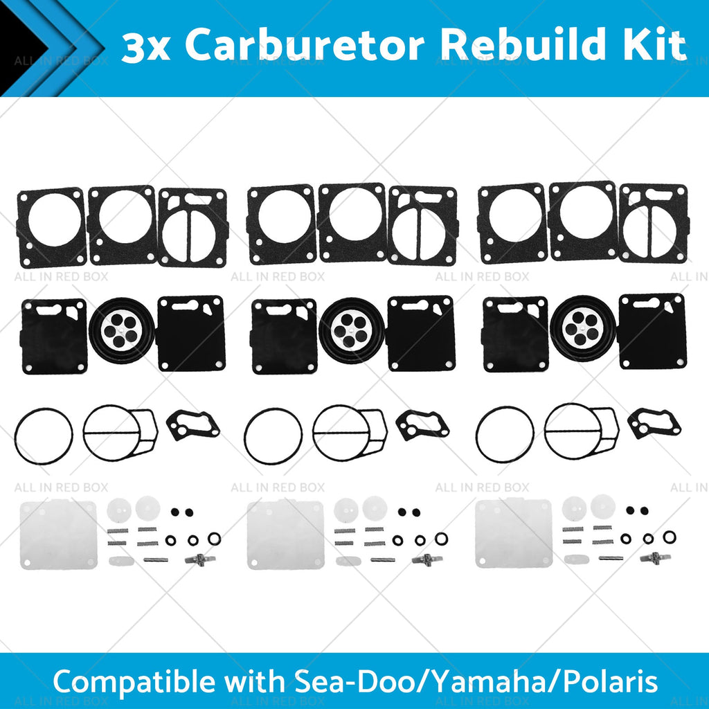 3x Carburetor Carb Rebuild Repair Kit Suitable Sea-Doo SP SPI SPX HX GS GSI GSX