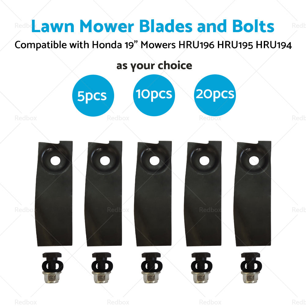 5/10/20x Lawn Mower Blades and Bolts For Honda19  Mowers HRU196 HRU195 HRU194