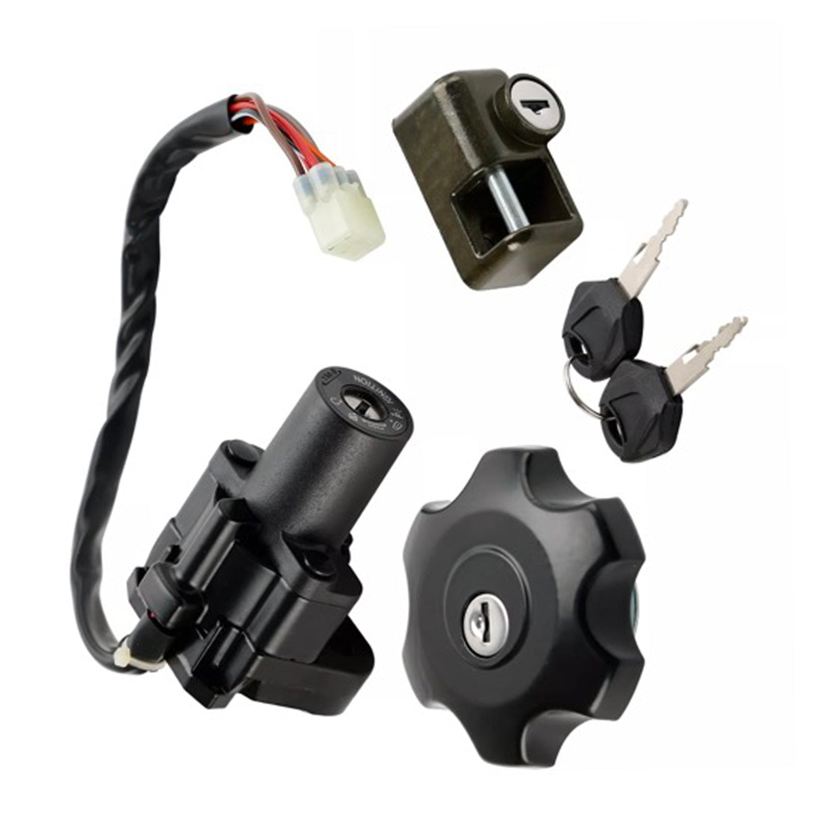 Ignition & Fuel Cap Seat Lock Set Suitable for Suzuki DR650 DR650SE 1996–2022