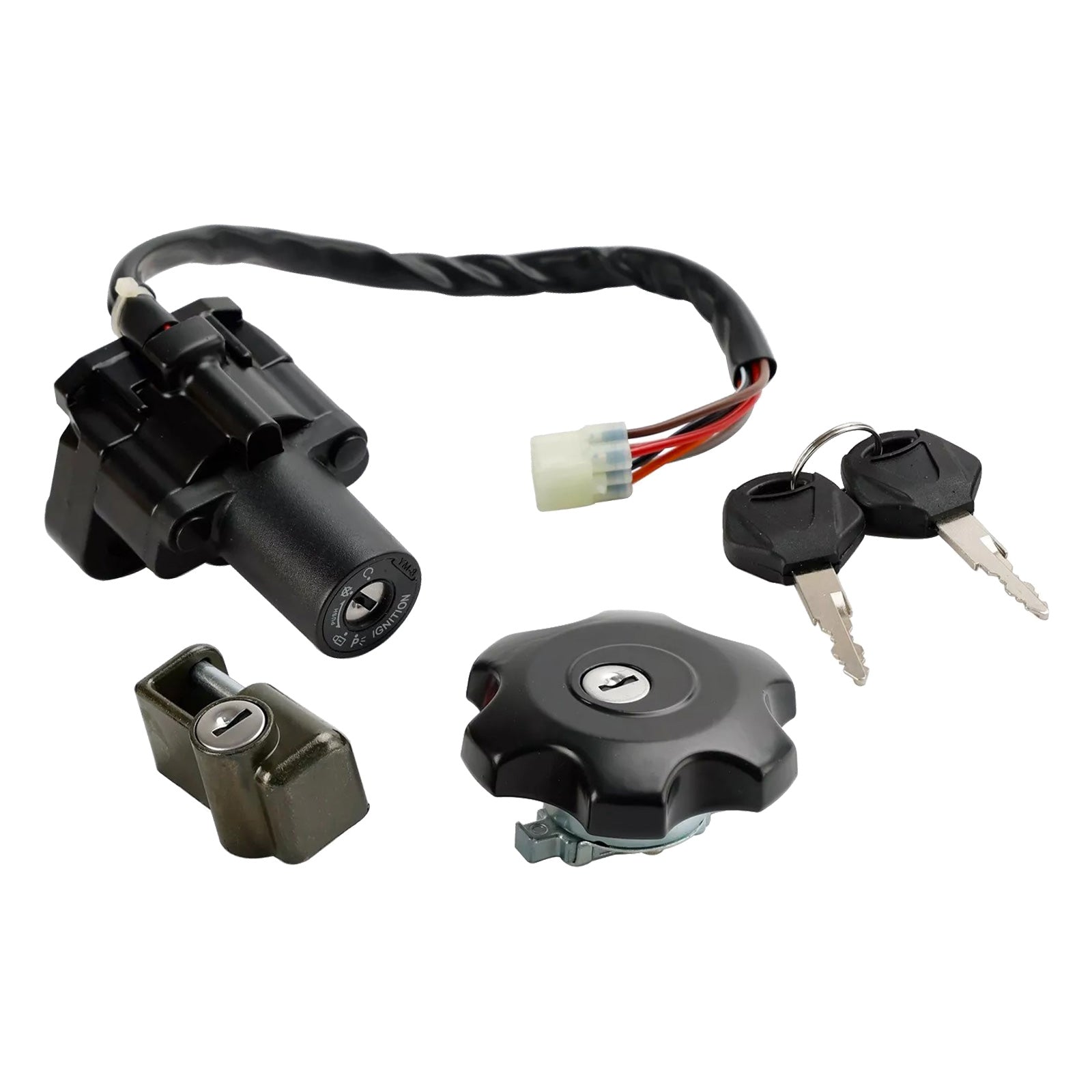 Ignition & Fuel Cap Seat Lock Set Suitable for Suzuki DR650 DR650SE 1996–2022