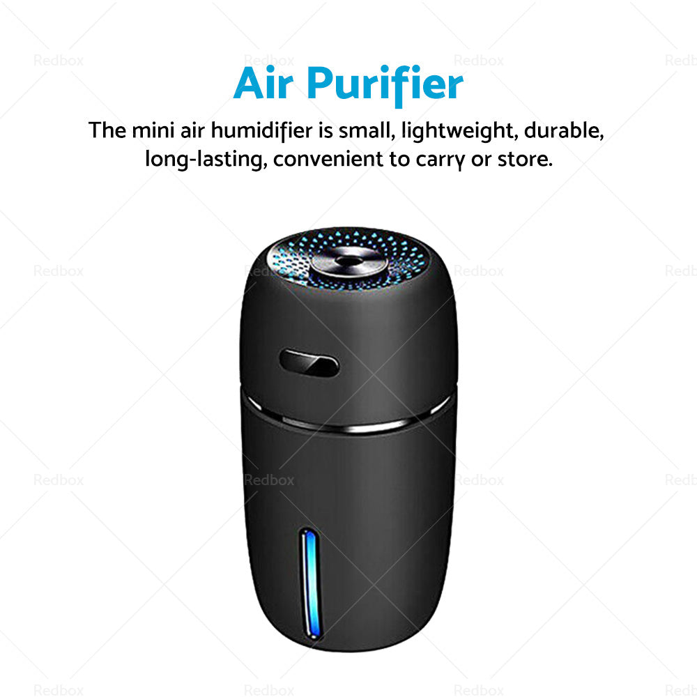 USB Car Air Purifier Diffuser Aroma Humidifier Mist LED Night Light Suitable For Home & Car