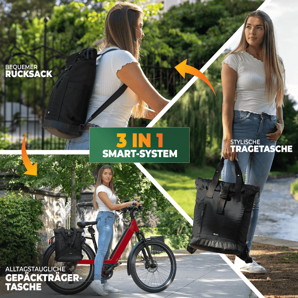 Mivelo Fahrradrucksack "Maya" mit klappbarem Rückenteil