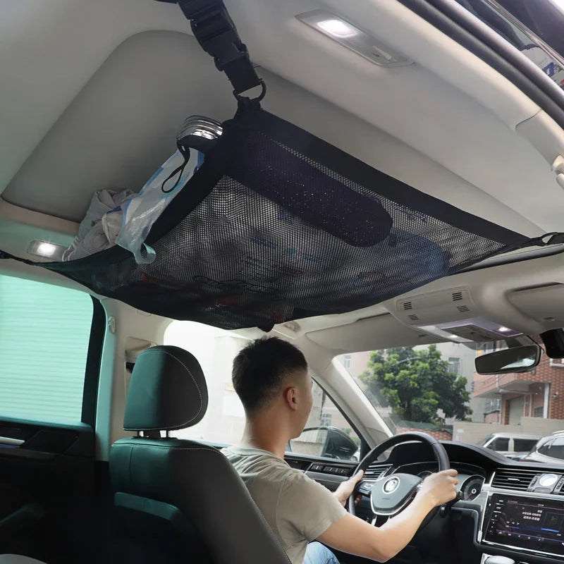 NNEOBA SUV Car Ceiling Storage Net Breathable Mesh Roof Cargo Organizer Black
