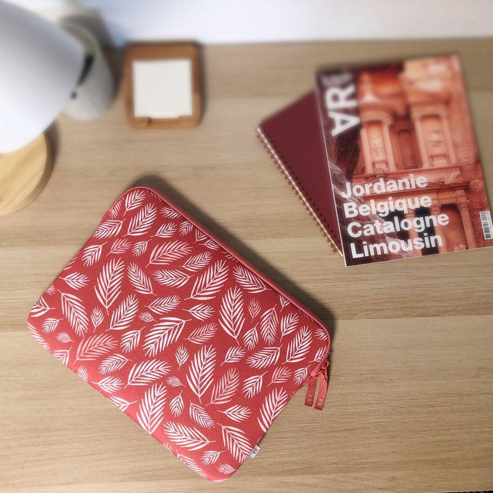 Housse pour MacBook Pro 14" - Pattern ²Life Botanic Rouge