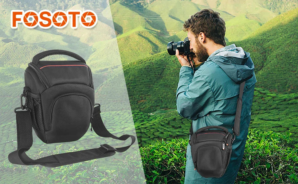 NNEOBA DSLR Camera Shoulder Bag Crossbody Black