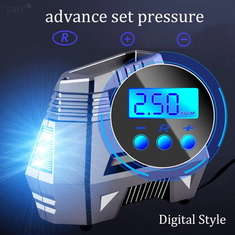 NNEOBA Digital Portable Air Compressor Pump Tire Inflator Grey