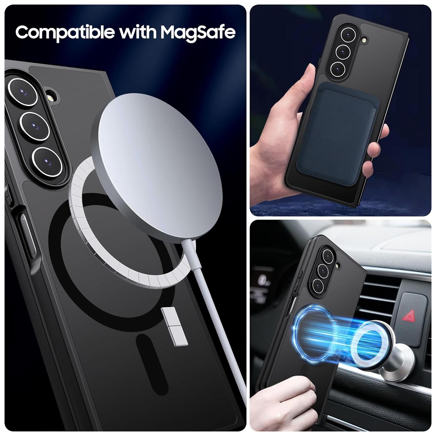 NNEDSZ Ultra-Thin Translucent Magsafe Case For Samsung Galaxy Z Fold4 - Black