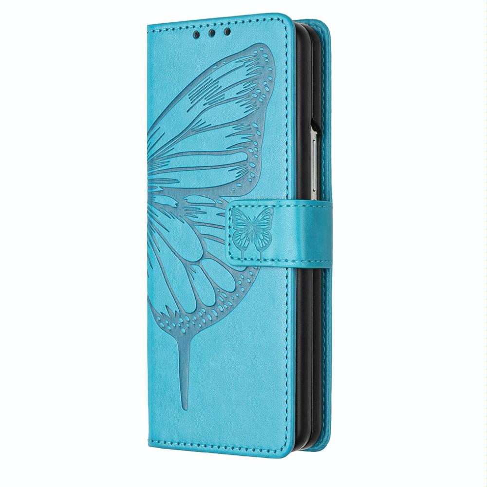 NNEDSZ Butterfly Embossed Leather Phone Case - Dark Purple