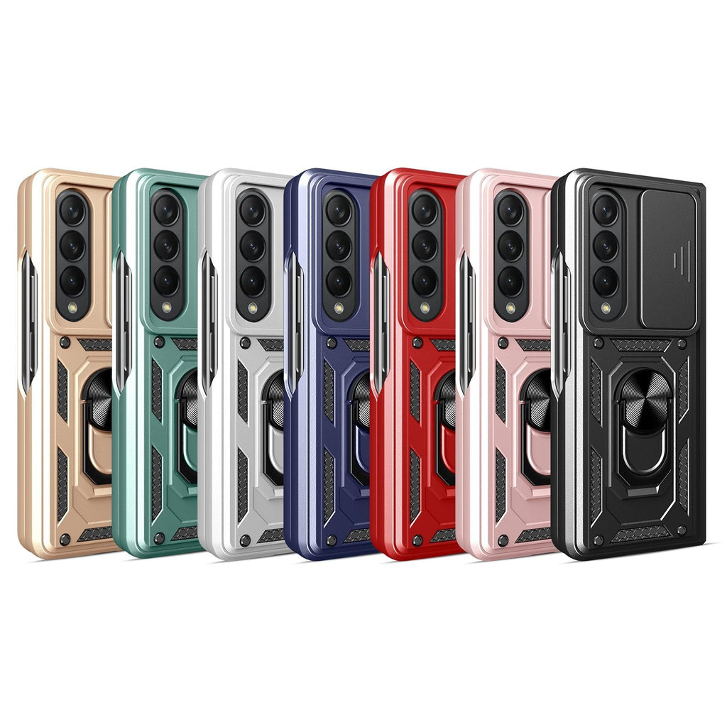 NNEDSZ Samsung Galaxy Z Fold 4 Tpu Pc Case With Sliding Camera Cover - Red