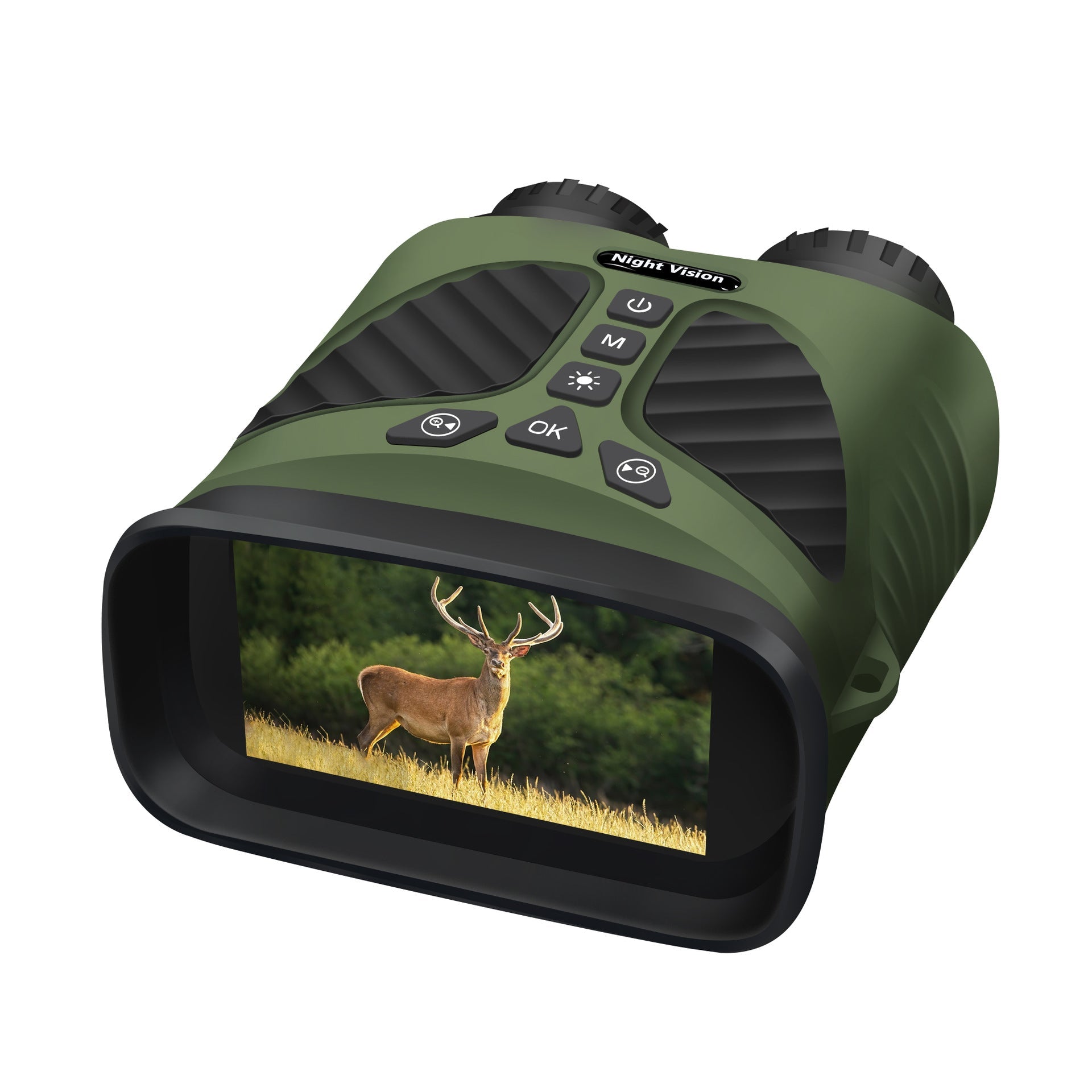 NNEDSZ Green Digital Night Vision Binoculars - 3.0'' IPS Screen, 10X Optical Zoom, 2.5K Video Recording, Infrared for 300m Range
