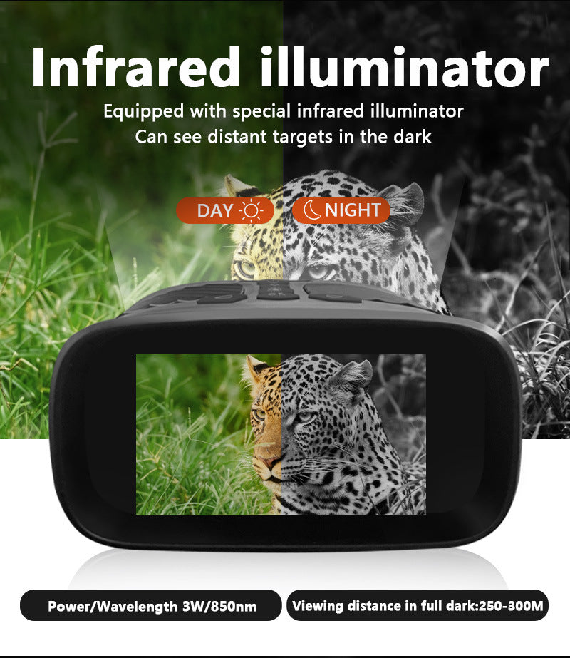 NNEDSZ Green Digital Night Vision Binoculars - 3.0'' IPS Screen, 10X Optical Zoom, 2.5K Video Recording, Infrared for 300m Range