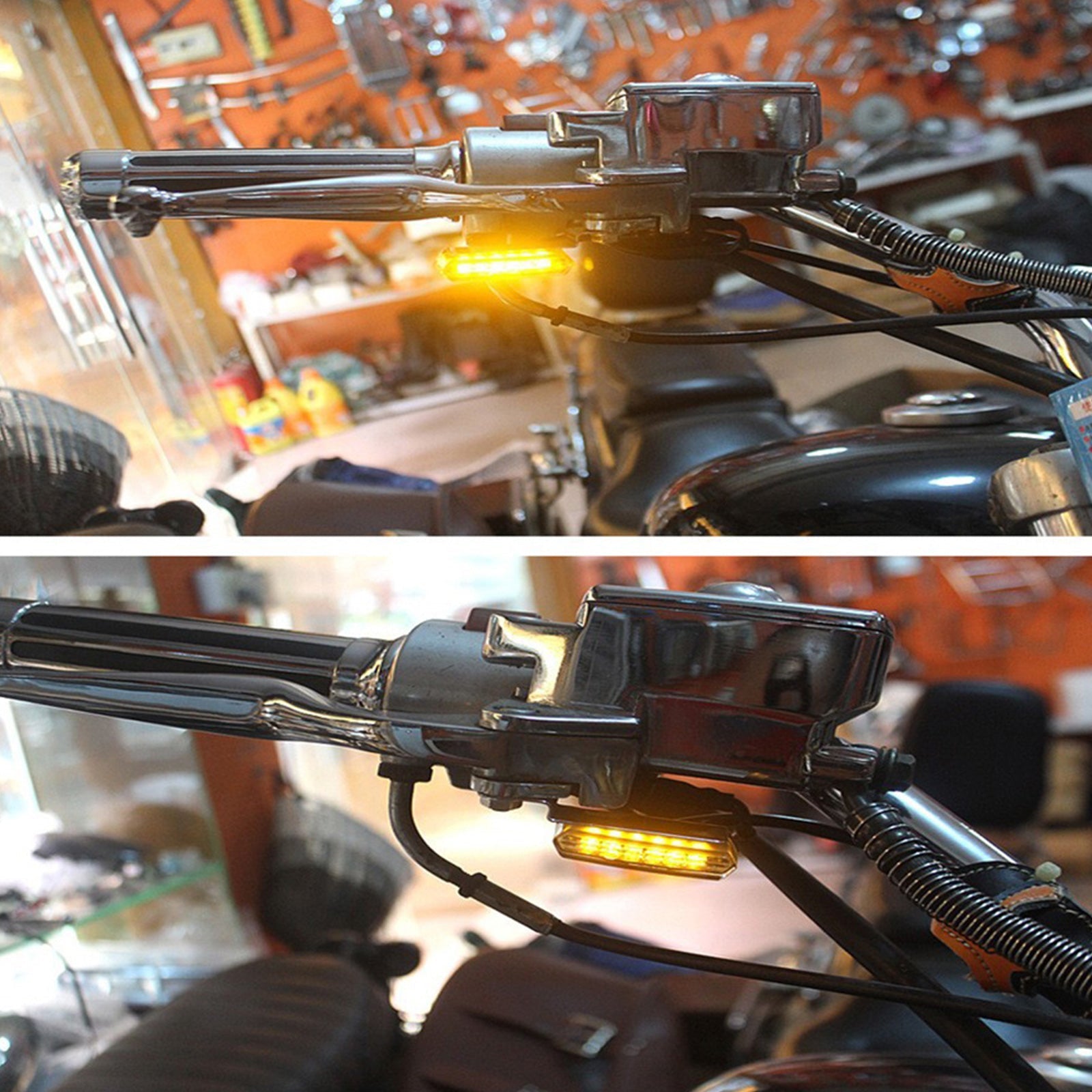 6x LED Mini Motorcycle Front Turn Signal Indicator Amber Light Suitable For Harley & Chopper-3