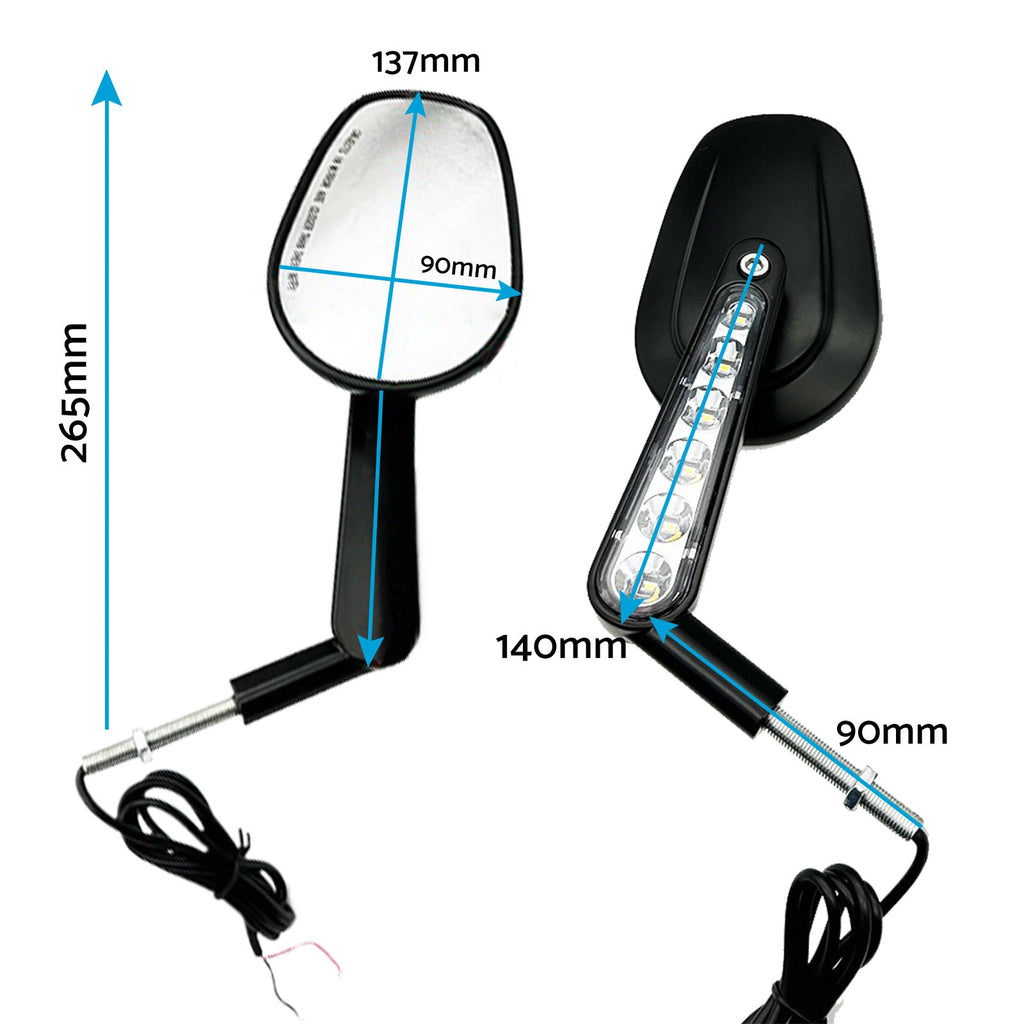 2x Rear View Mirrors LED Turn Signals Muscle Suitablefor Harley Davidson V-Rod-1