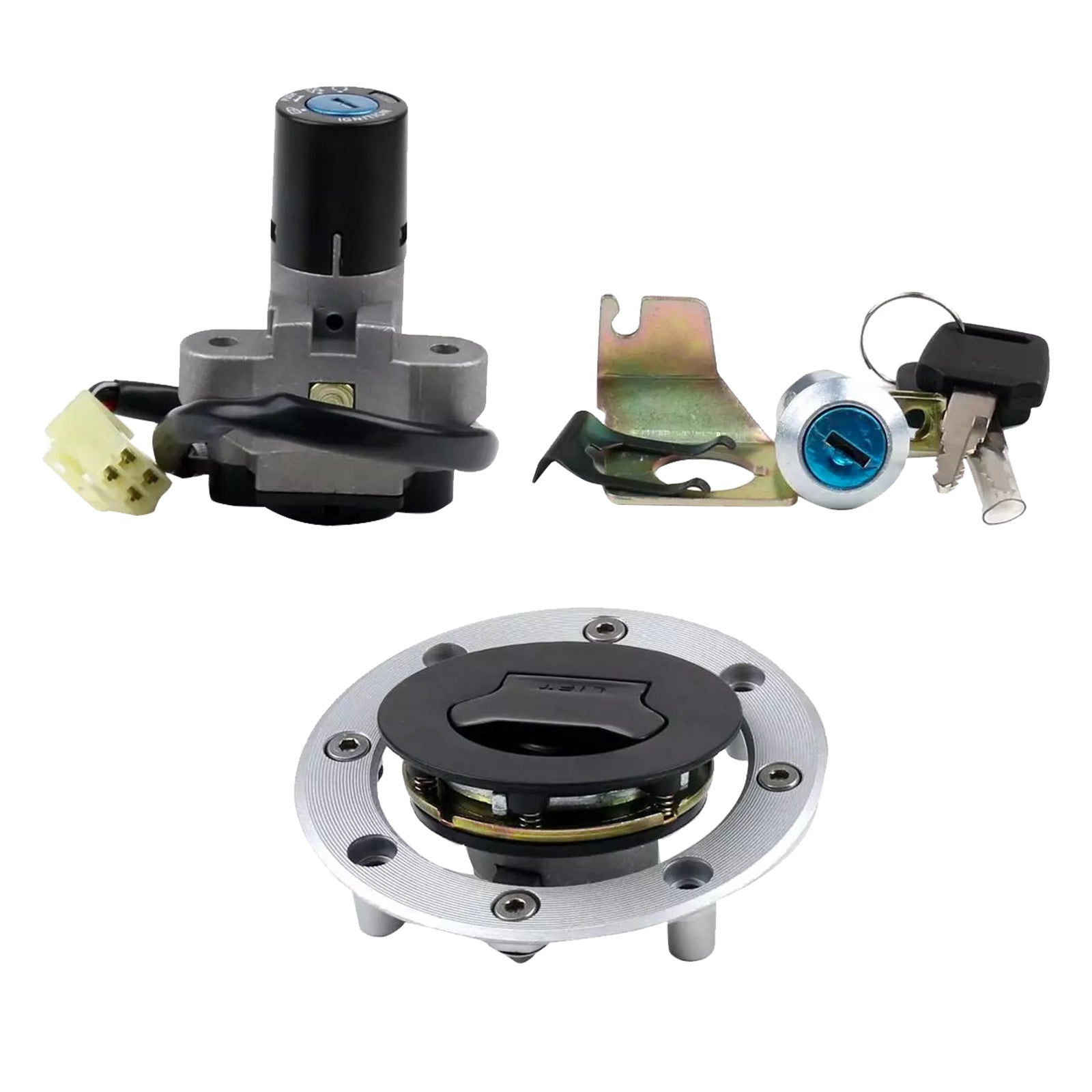 Ignition Switch Fuel Gas Cap Lock Key Set Suitable for Suzuki GS500 2001–2012