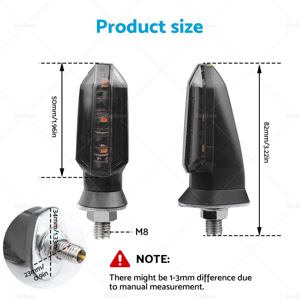 4x Motorcycle LED Turn Signal Indicators Suitable For Bikes – Amber, Universal Fitment-4