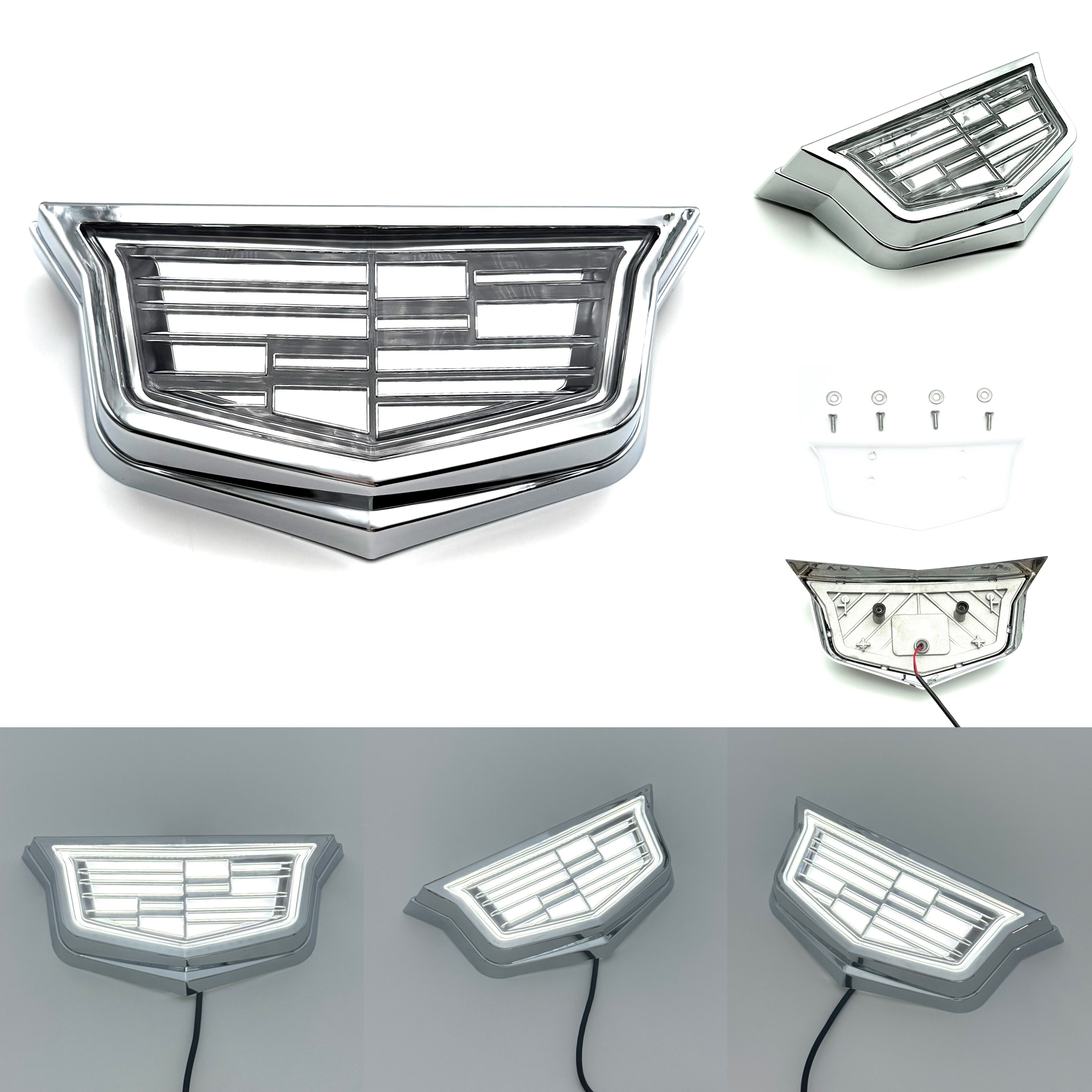 Cadillac Logo Front Grille LED Luxury Metallic Dynamic Crystal Illuminated Emblem Not Compatible with ACC Radar-13