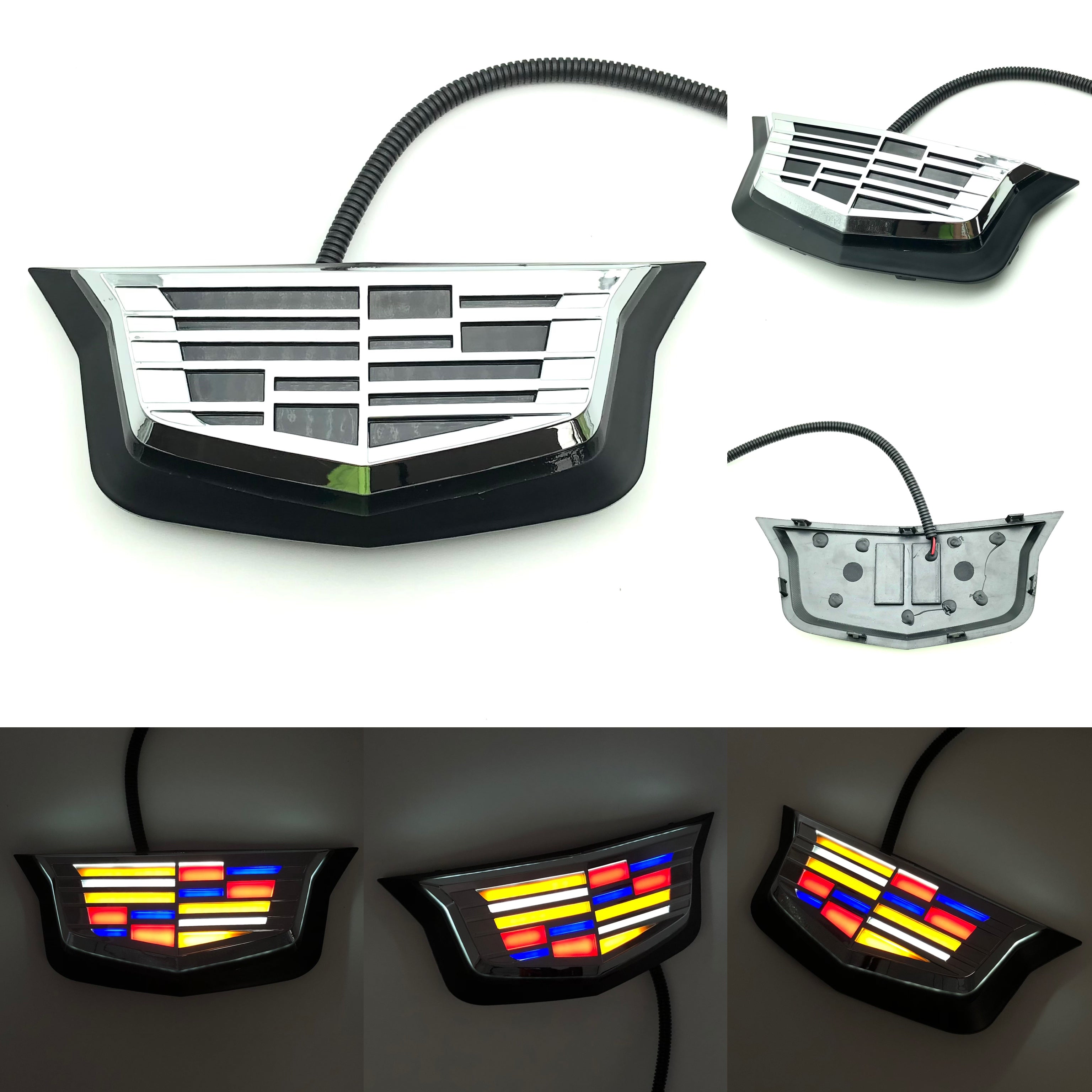 Cadillac Logo Front Grille LED Luxury Metallic Dynamic Crystal Illuminated Emblem Not Compatible with ACC Radar