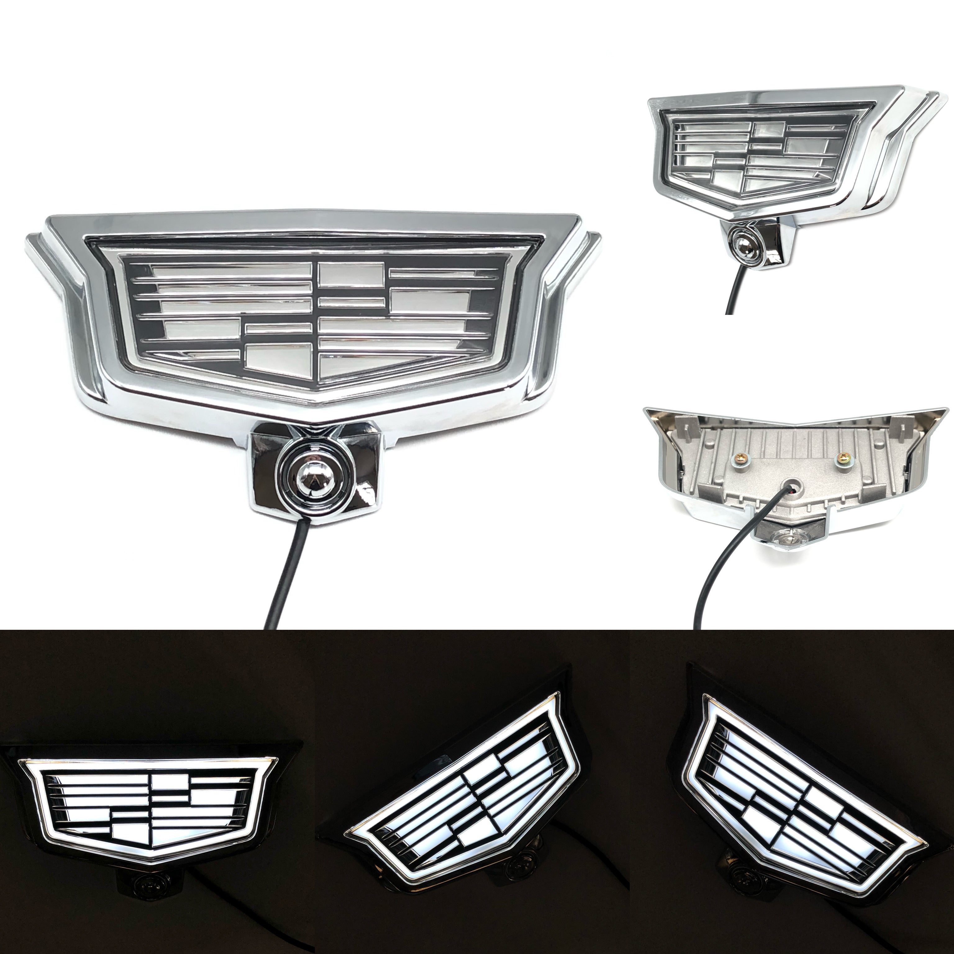 Cadillac Logo Front Grille LED Luxury Metallic Dynamic Crystal Illuminated Emblem Not Compatible with ACC Radar-2