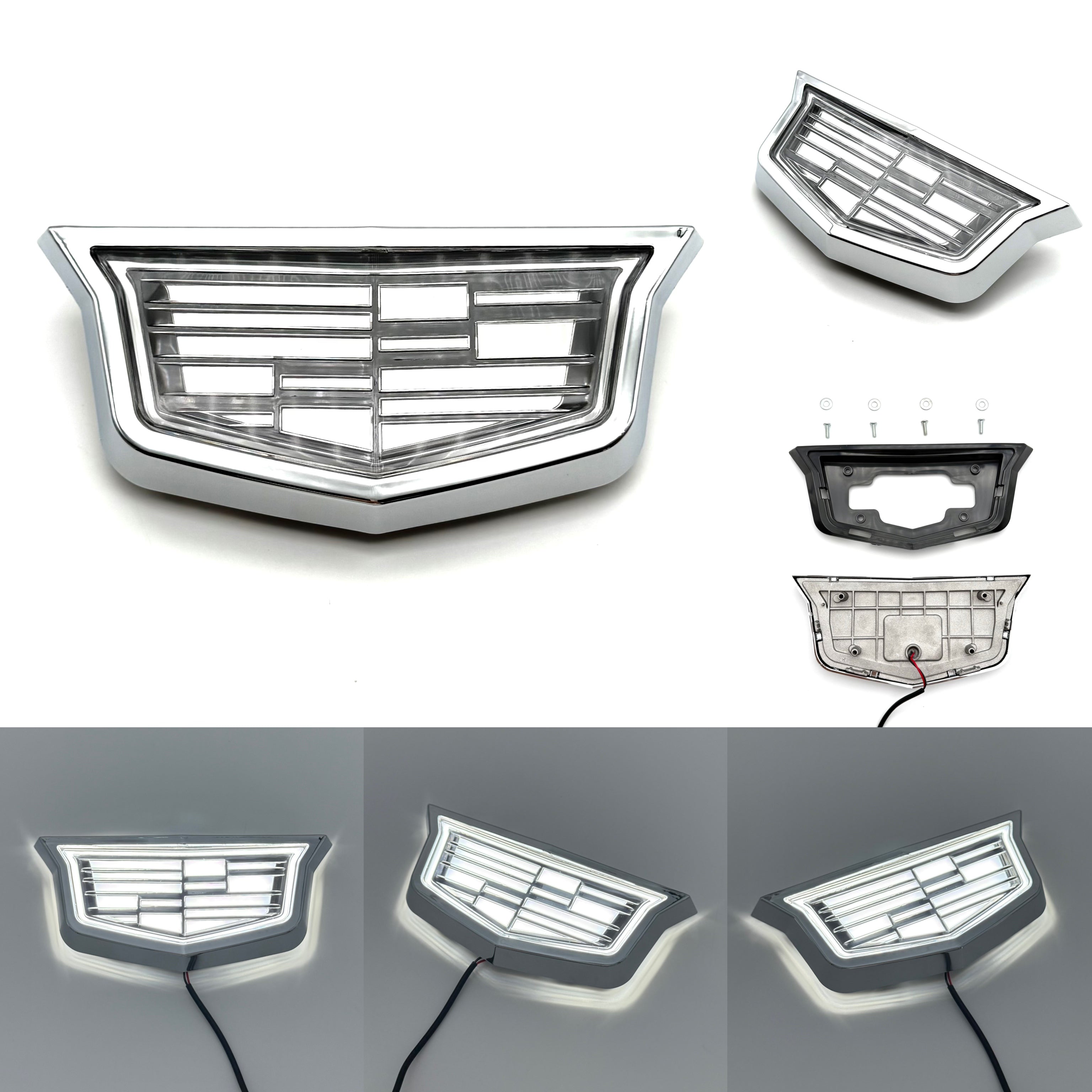 Cadillac Logo Front Grille LED Luxury Metallic Dynamic Crystal Illuminated Emblem Not Compatible with ACC Radar-14