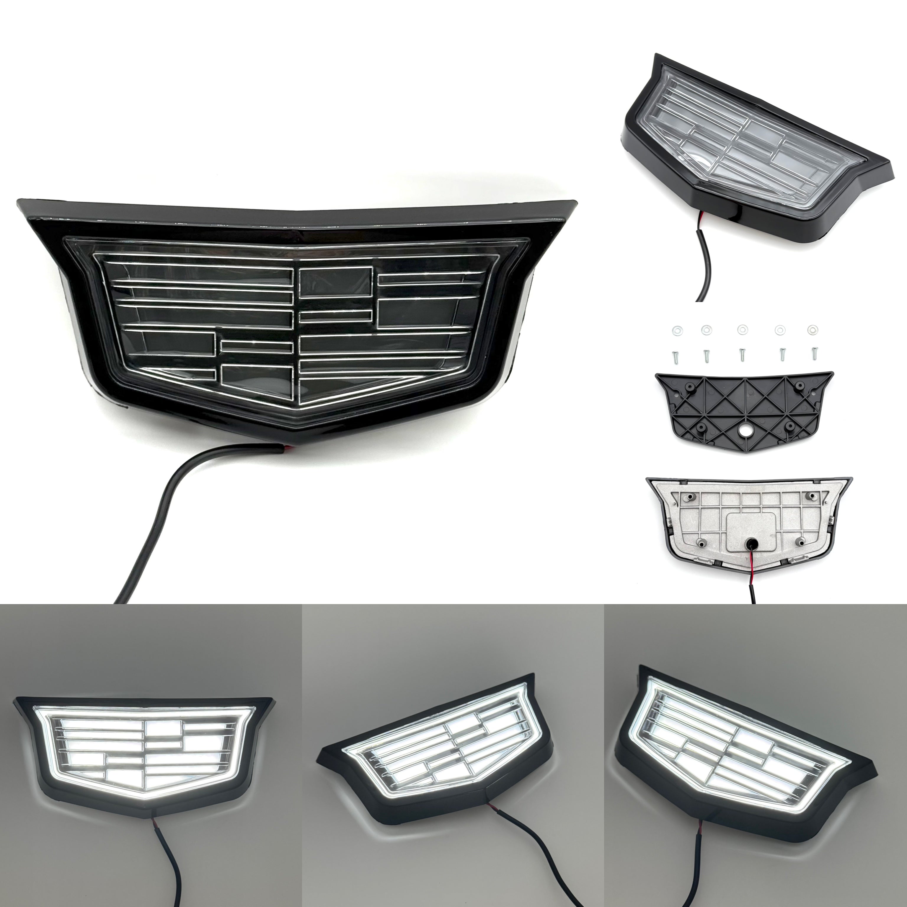 Cadillac Logo Front Grille LED Luxury Metallic Dynamic Crystal Illuminated Emblem Not Compatible with ACC Radar