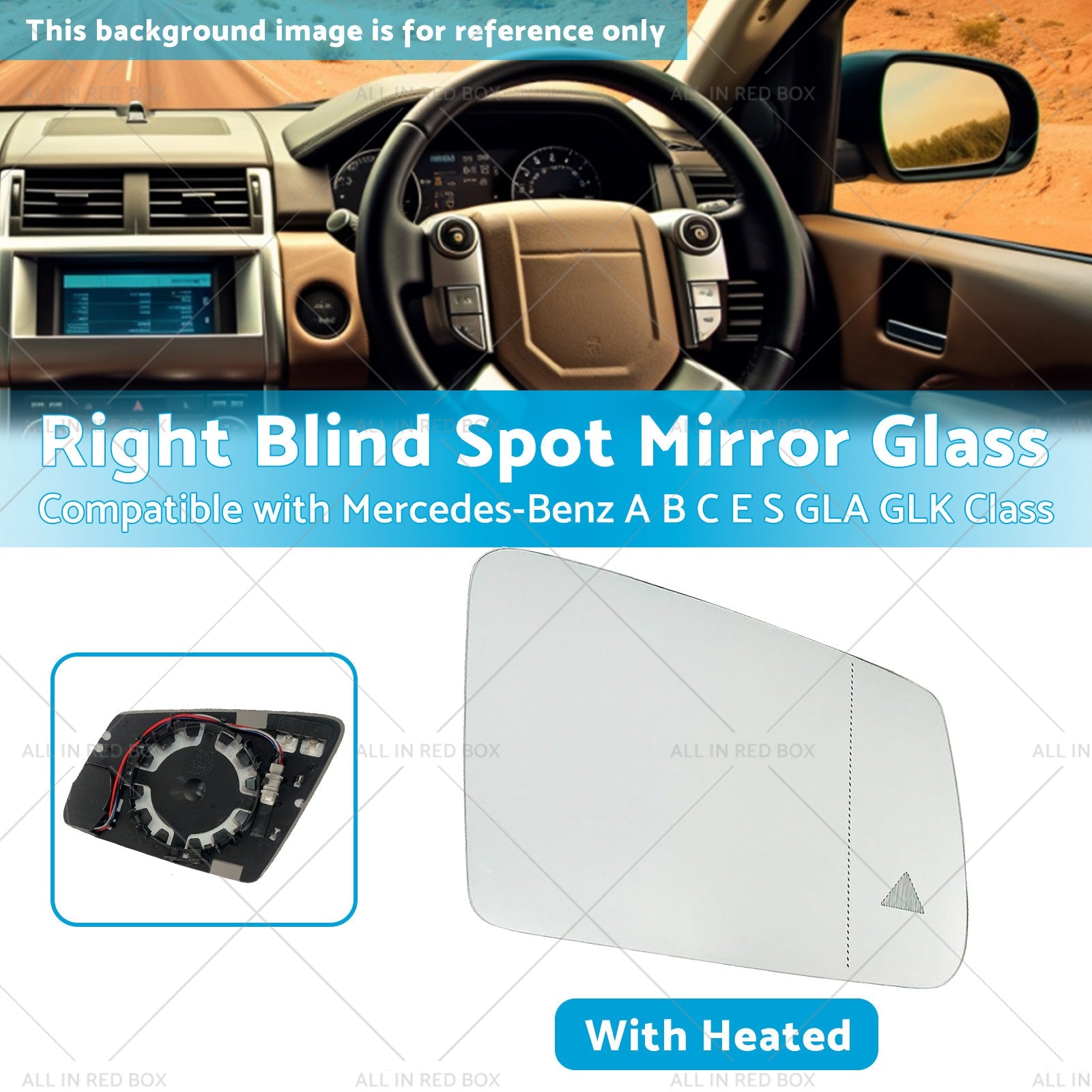 Right Blind Spot Mirror Glass Suitablefor Mercedes-Benz ABCES GLA GLK Class W204