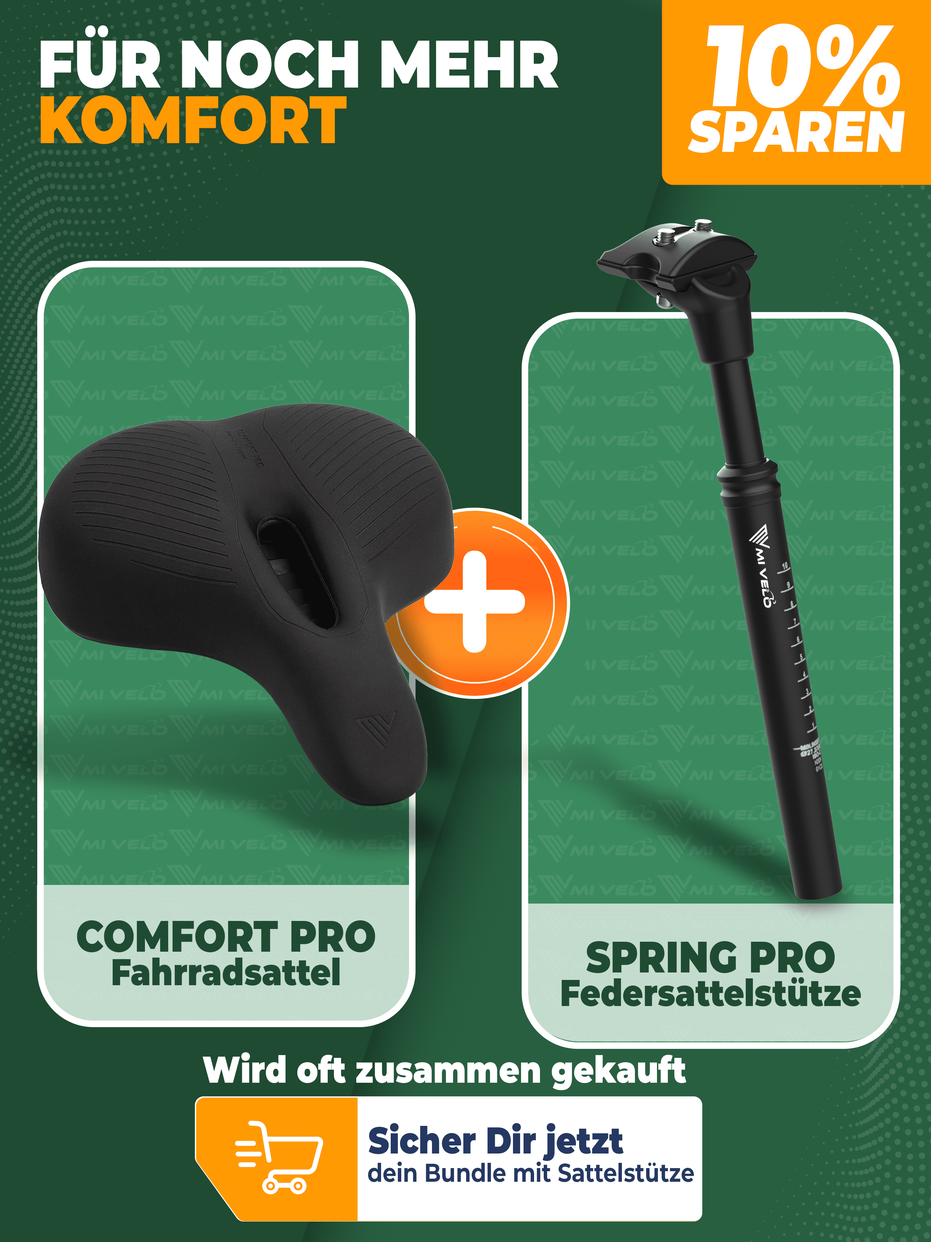 Mivelo Fahrradsattel Comfort Pro City Memory Foam