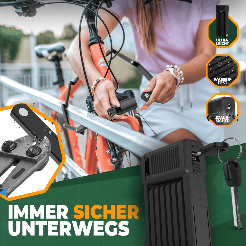 Mivelo Faltschloss mit Schlüssel 85cm & Carbonstahl-Kern