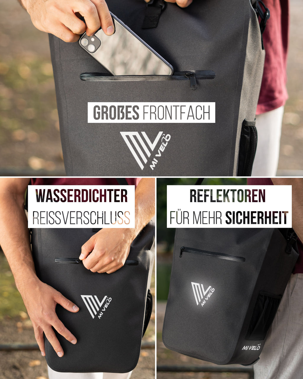 Mivelo Fahrradtasche 2in1 "CAPAX" 25L wasserdicht