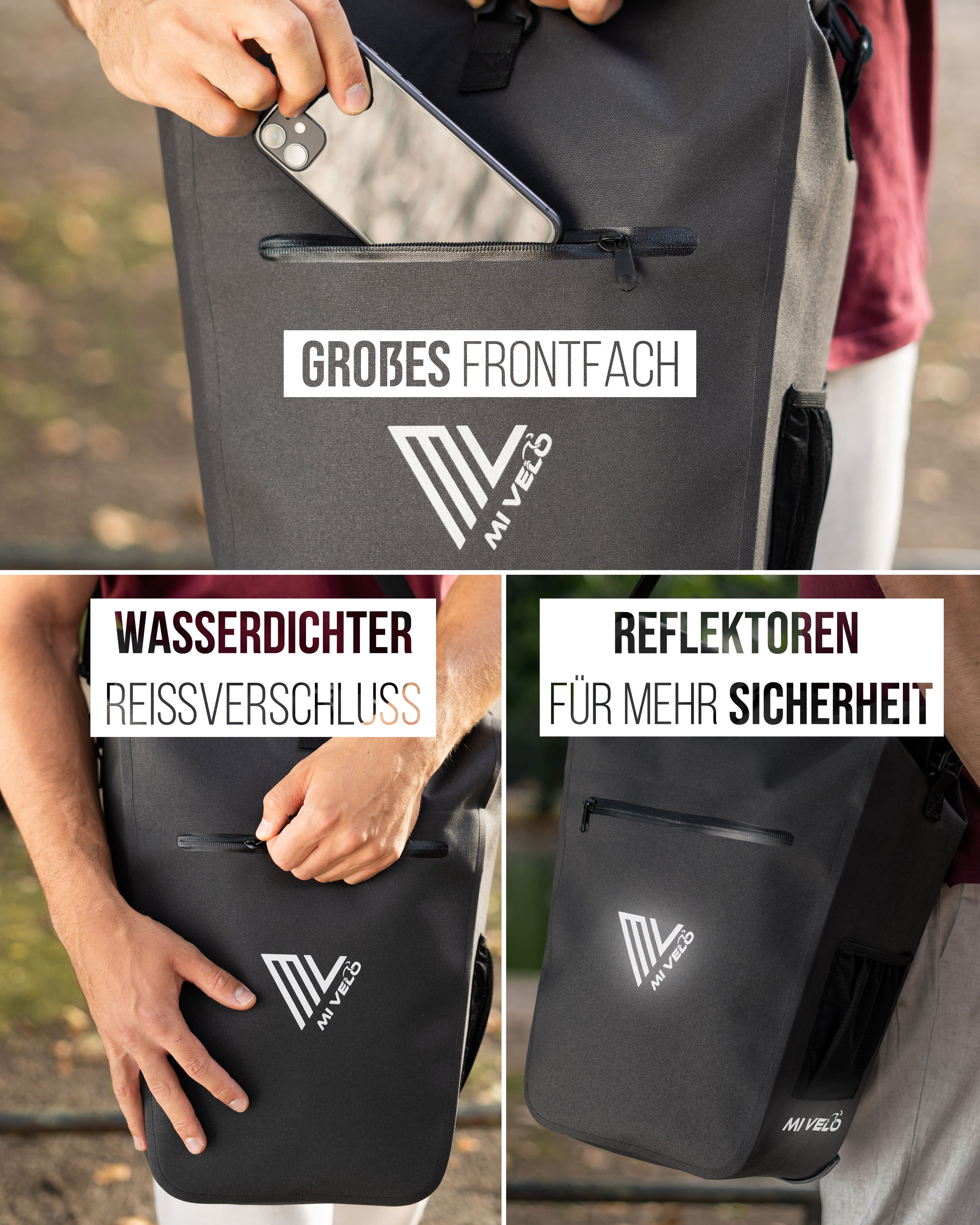 Mivelo Fahrradtasche 2in1 "CAPAX" 25L wasserdicht