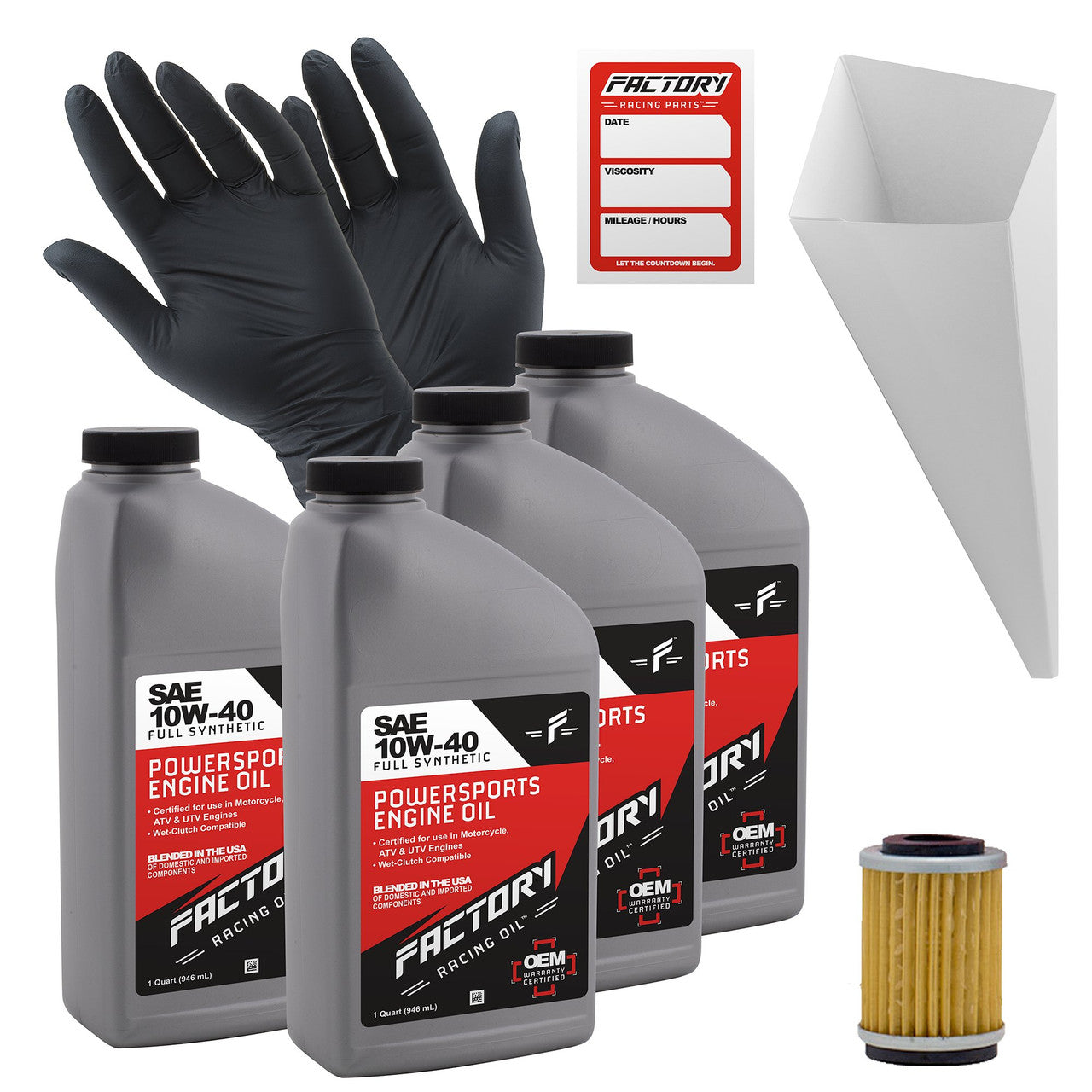 10W-40 4 Quart Oil Change Kit For Yamaha Moto-4 (YFM350ER)