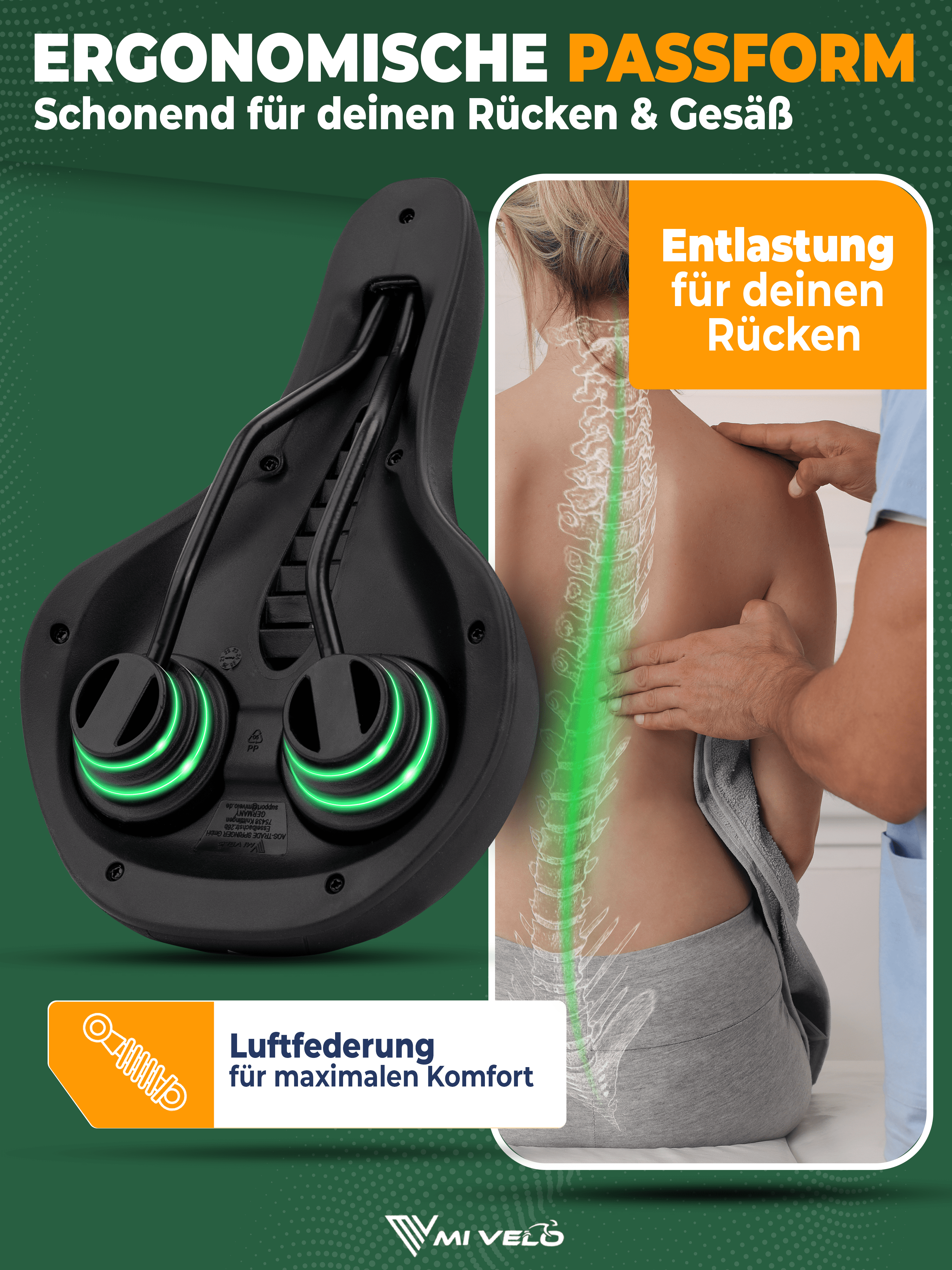 Mivelo Fahrradsattel Trekking Comfort Pro