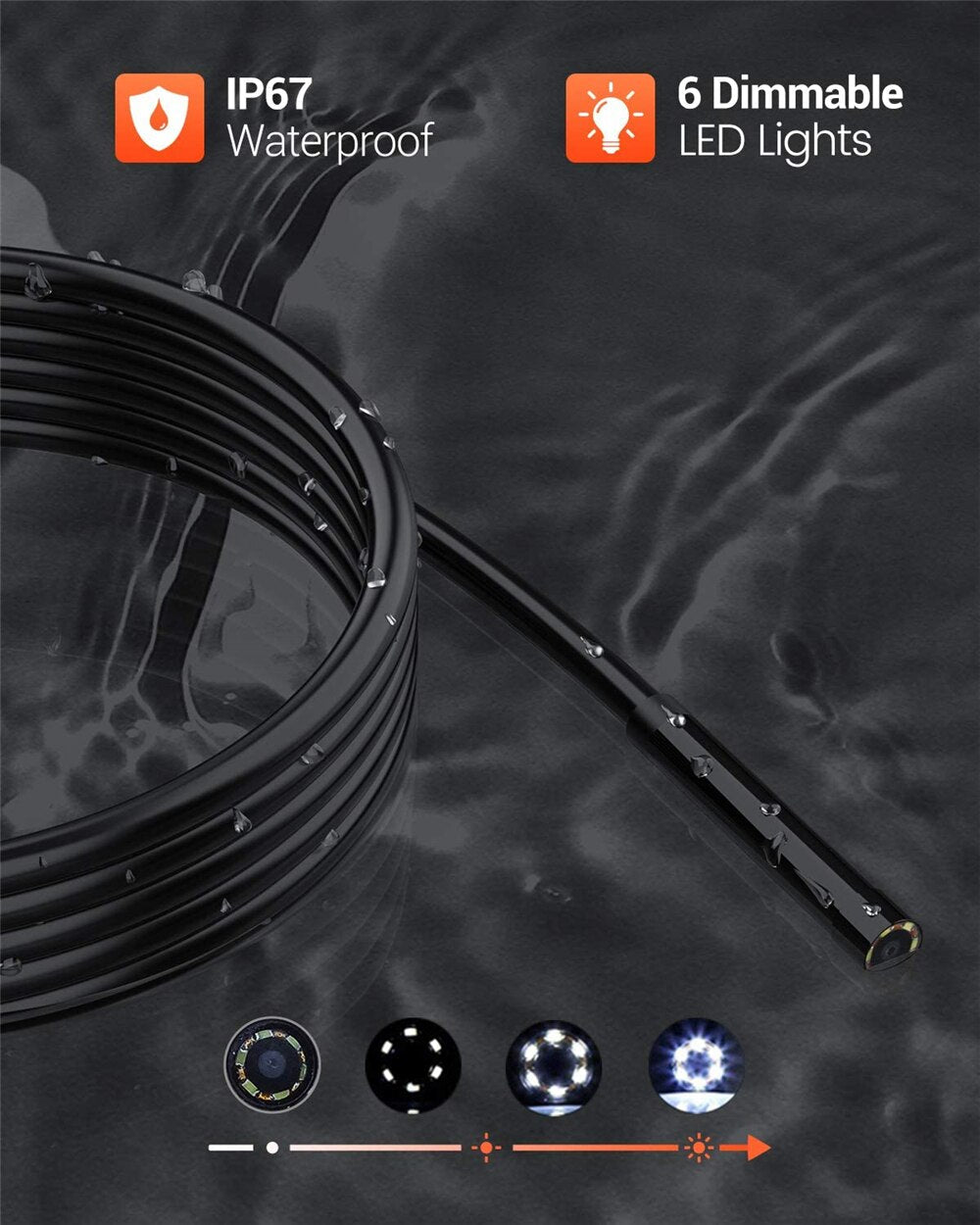 5.5mm 2.0MP 1080P WiFi Endoscope Camera HD Industrial Borescope Inspection Camera 2200mAh for Android iPhone Tablet