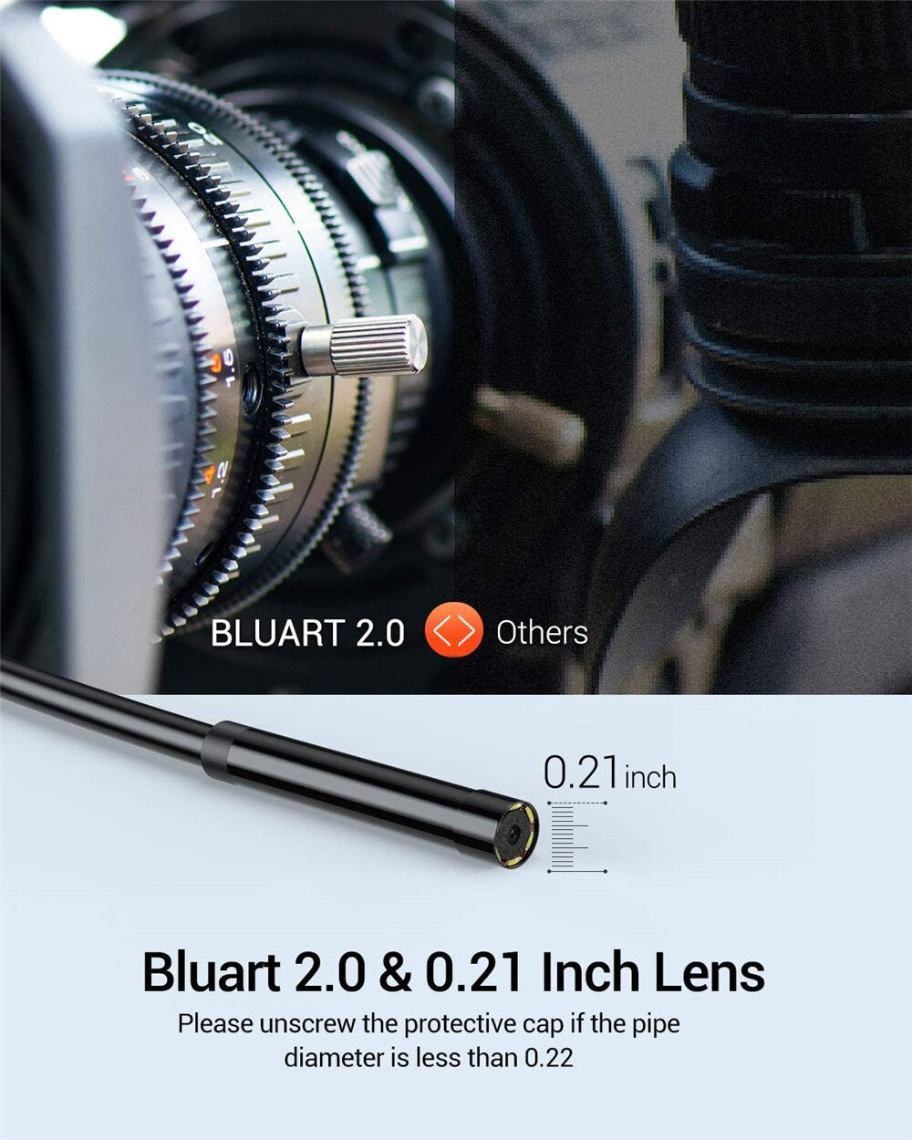 5.5mm 2.0MP 1080P WiFi Endoscope Camera HD Industrial Borescope Inspection Camera 2200mAh for Android iPhone Tablet